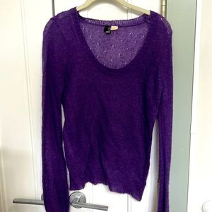 Sheer purple sweater